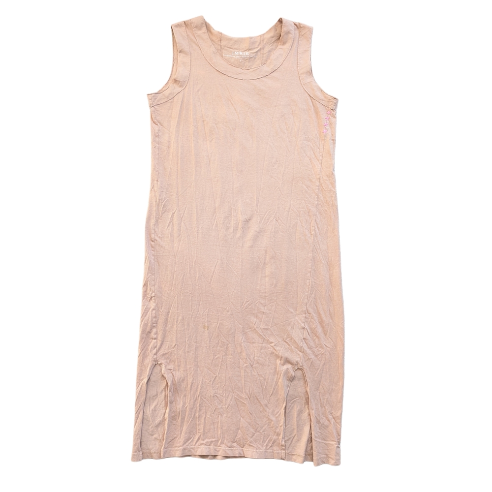 Imrie Light Brown Tan Long Muscle Tank Organic Cotton Maxi Dress Size Large